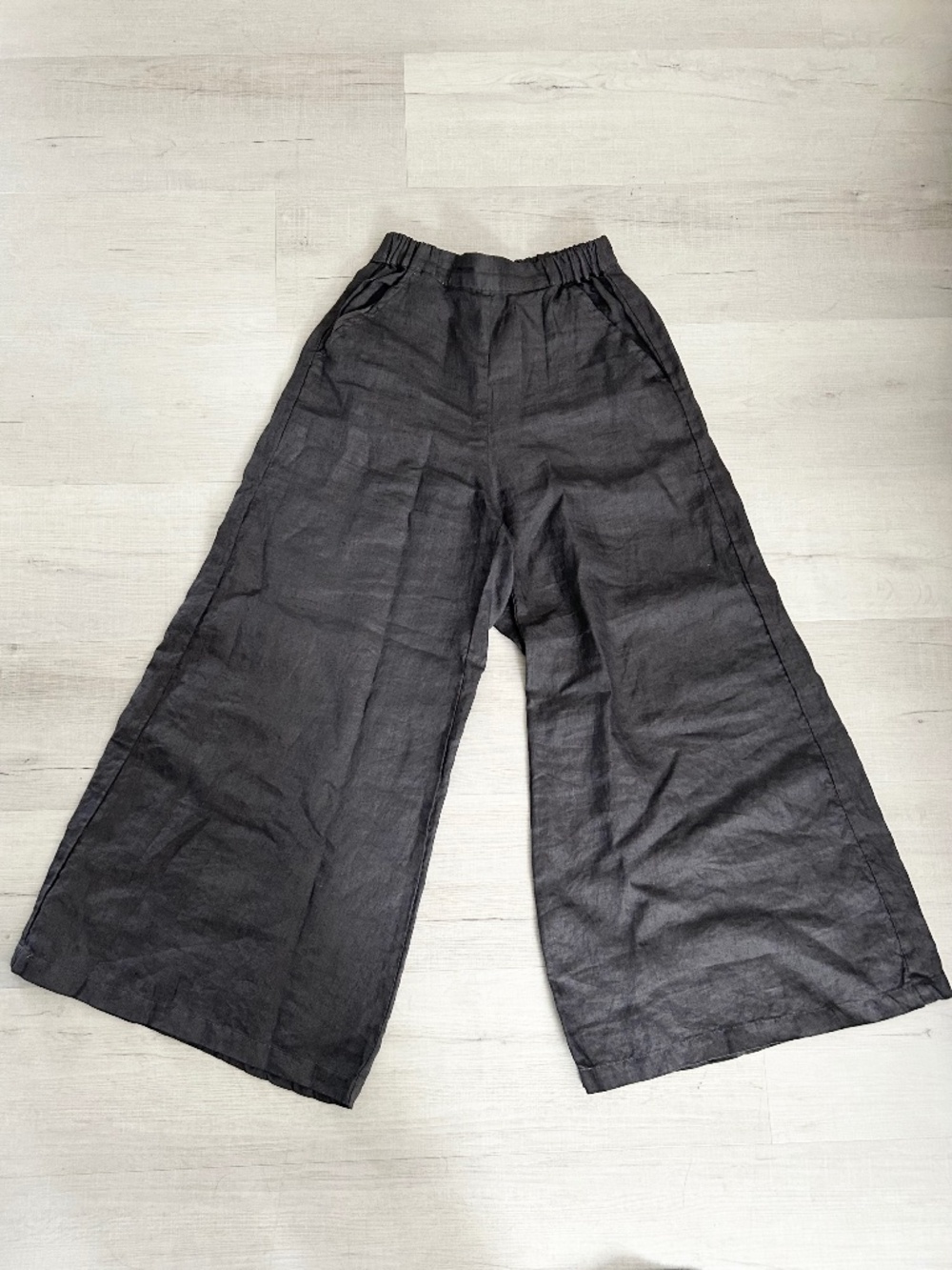 CP Shades Linen Cropped Wide Leg Pants XS